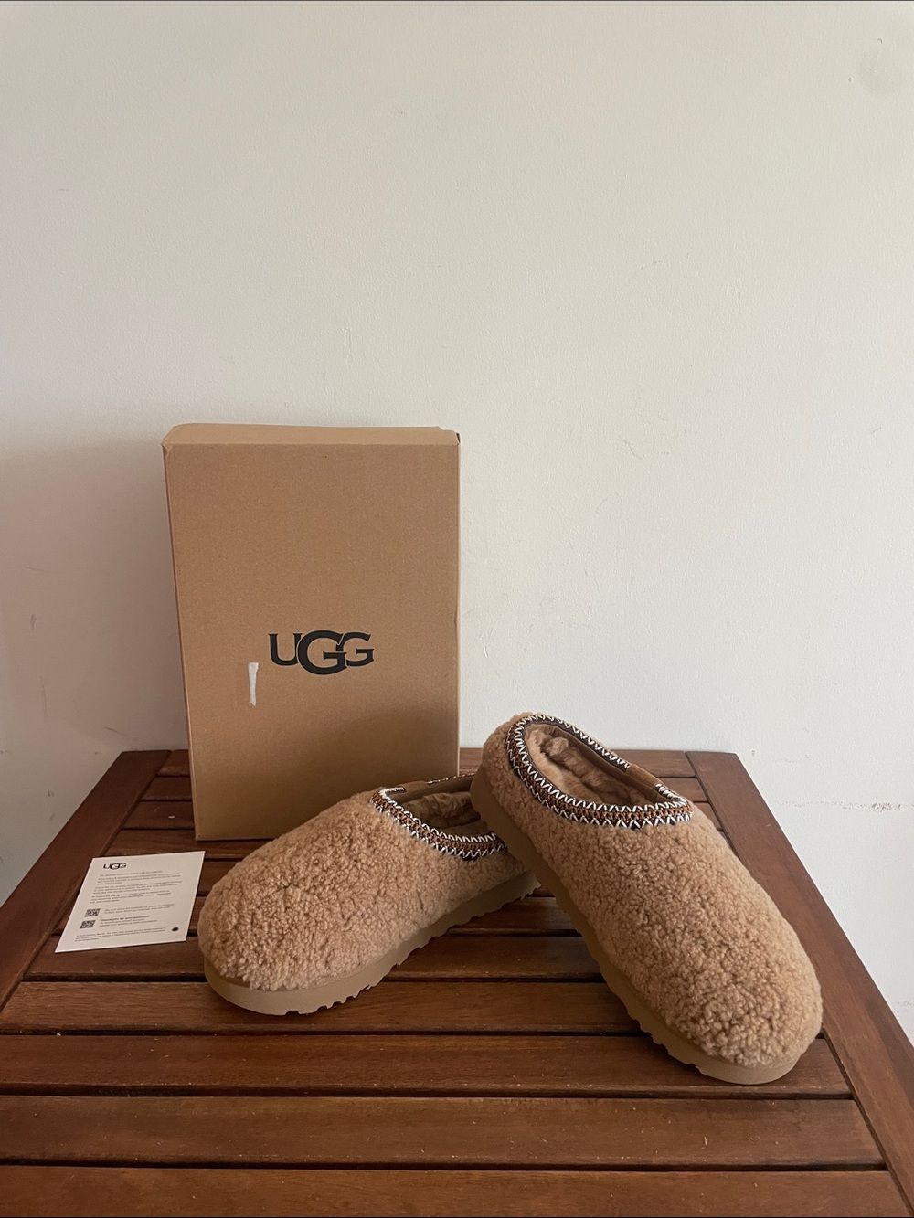 UGG Tasman Maxi Curly Clogs Chestnut USA Women Size 7/UK 5/EU 38
